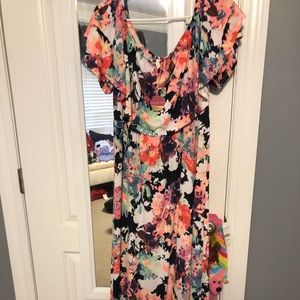 NWT Pink Blush old shoulder maxi dress